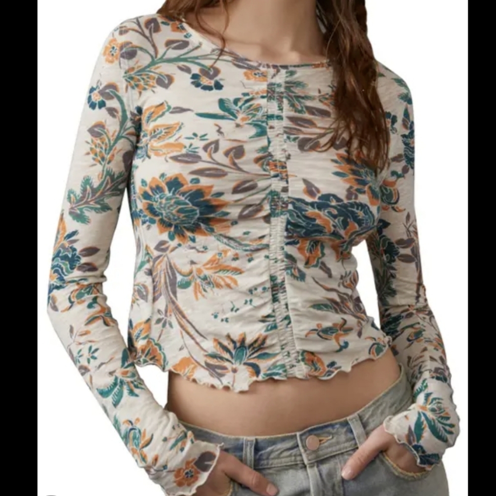 Free People We The Free Dream of You Floral Long Sleeve Top